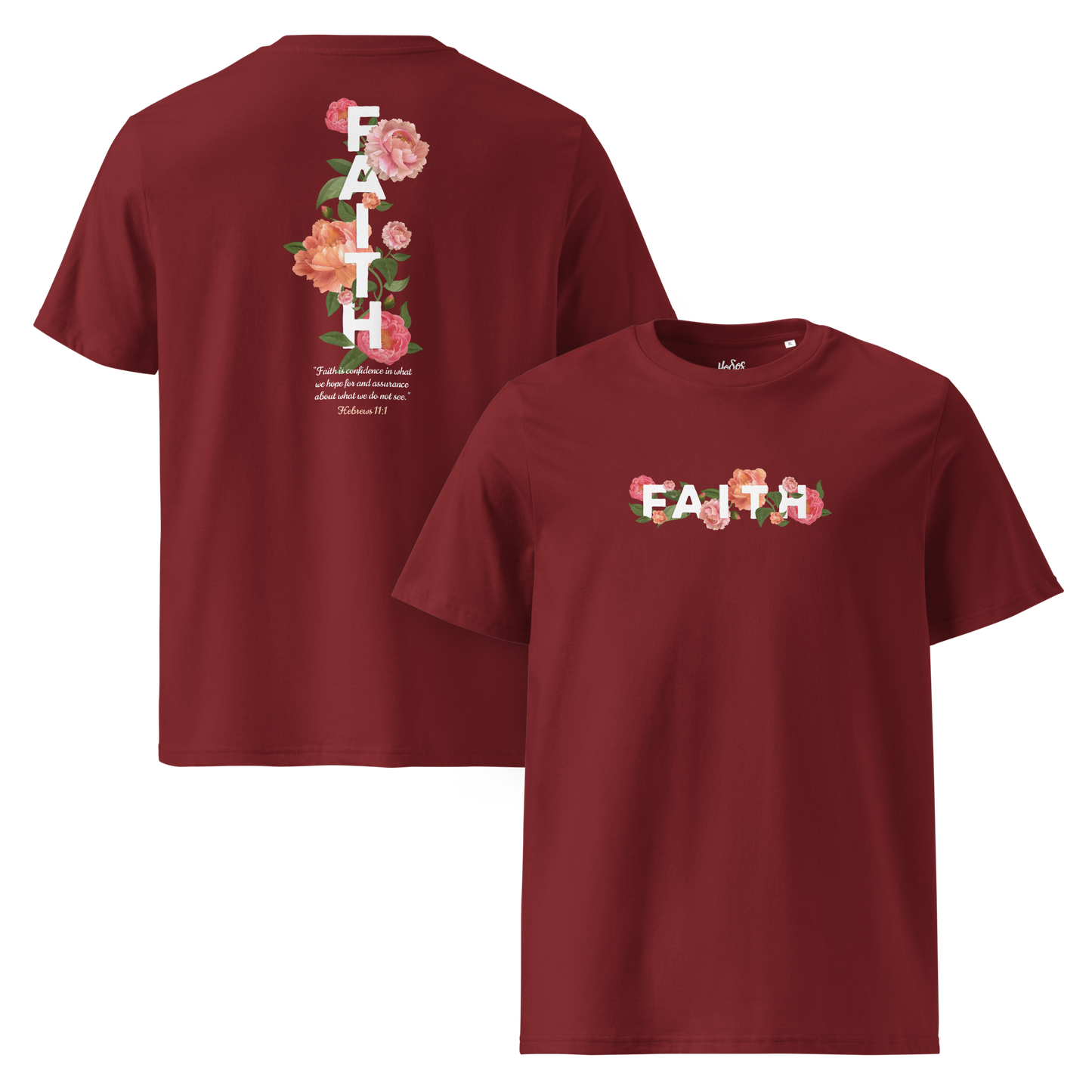 Flowery Faith - Unisex T-shirt - White text