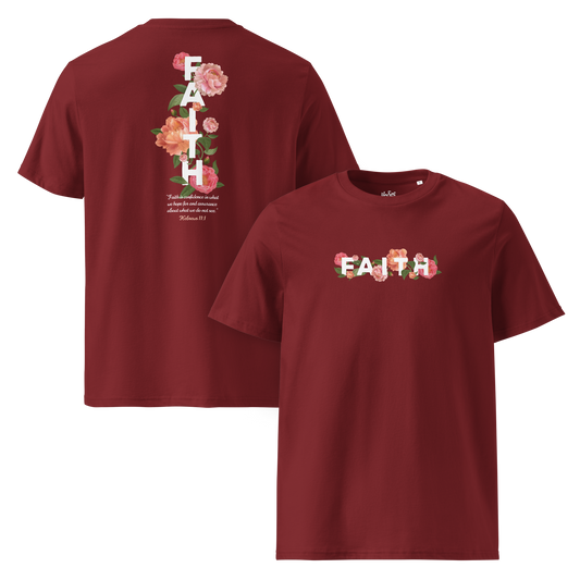 Flowery Faith - Unisex T-shirt - White text
