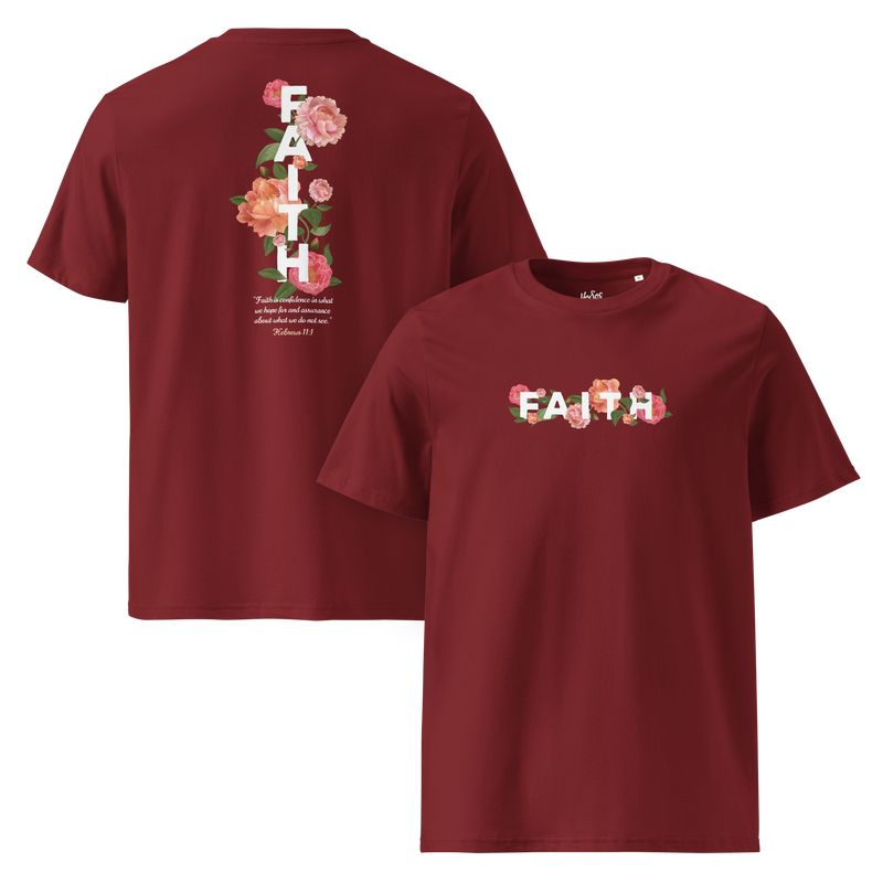 Flowery Faith - Unisex T-shirt - White text