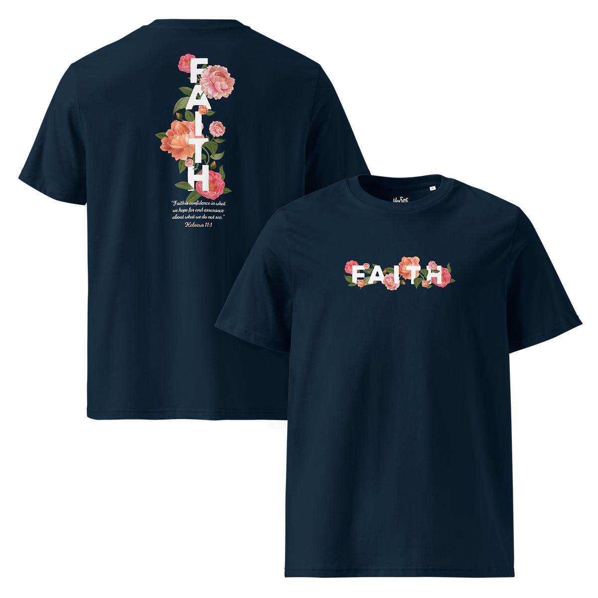 Flowery Faith - Unisex T-shirt - White text