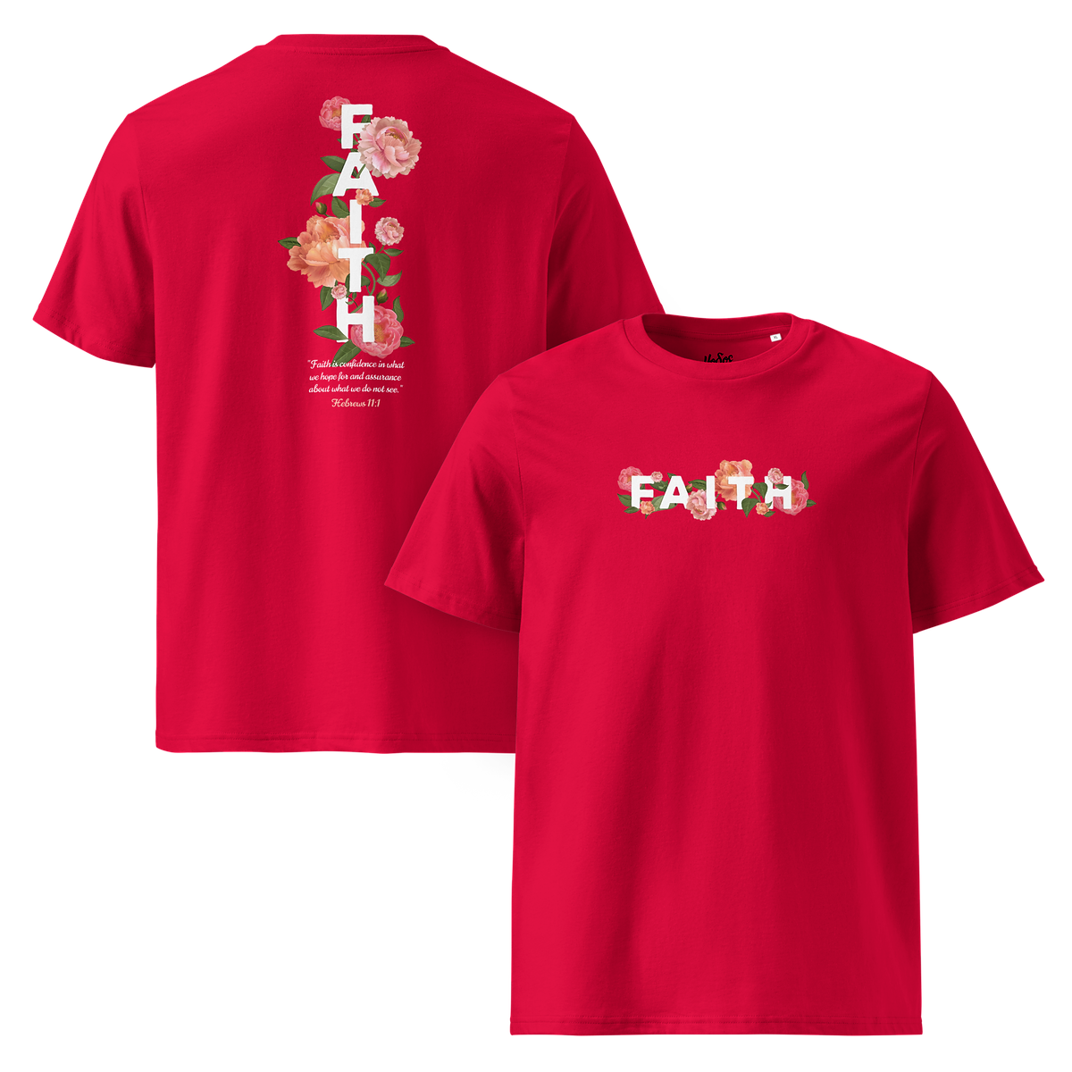 Flowery Faith - Unisex T-shirt - White text